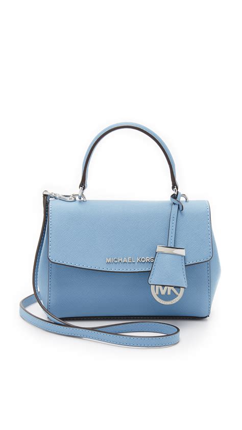 michael kors ava mini crossbody blue